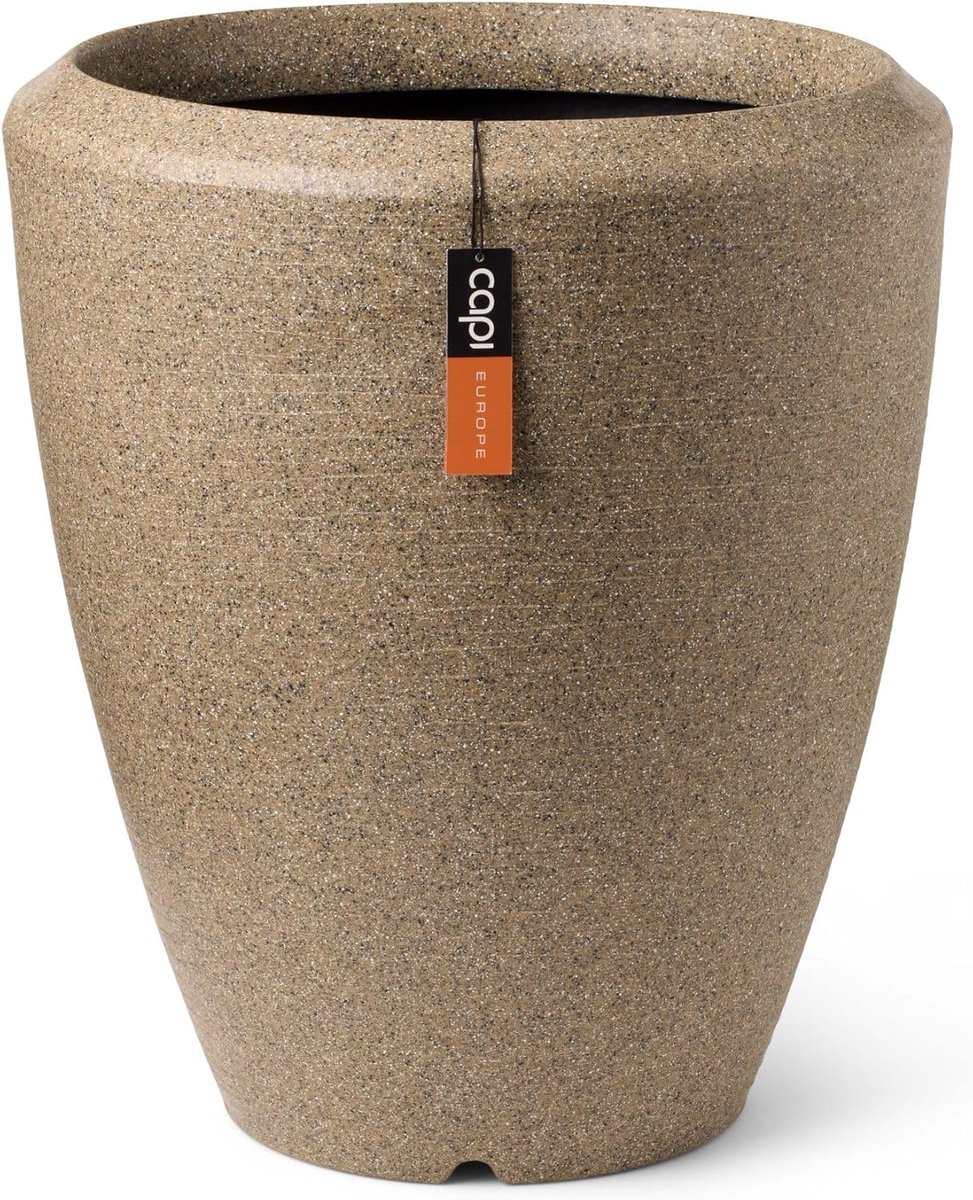 Vaas elegant Arc 66x76 - Warm taupe - Gerecycled materiaal - Lichtgewicht en vorstbestendig - SnelShoppen