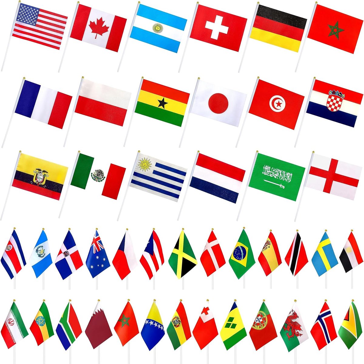 226 verschillende landen internationale stok vlag van de wereld kleine mini handheld vlaggen voor Olympische Spelen, internationale festival decoraties, alle landen vlaggen, 8,2 x 5,5 inch