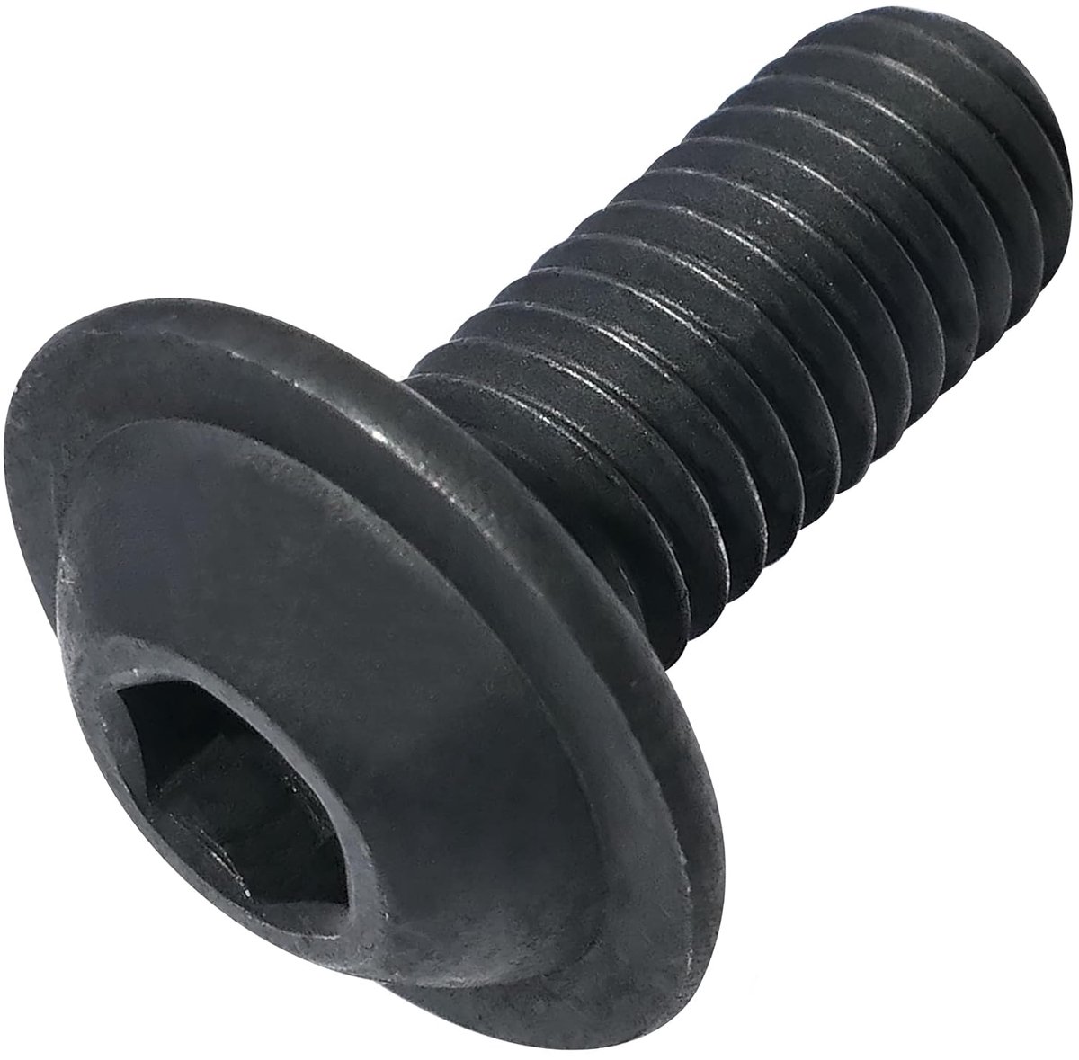 - C53427 - Set van 10 lenskopschroeven M8x20mm met flensbasis - zeskantkop/6 holle zijden - hardheid 10.9 - zwart koolstofstaal