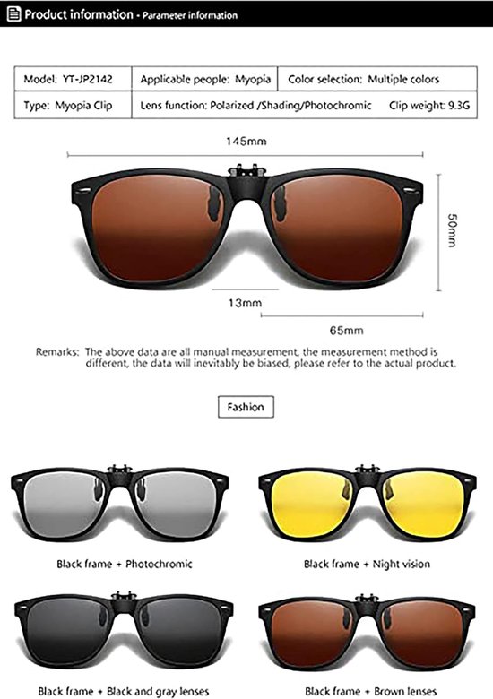 Gepolariseerde Clip-on Zonnebril - Voor Vrouwen Mannen Flip Up UV400 Bescherming Zonnebril Outdoor Rijden — afbeelding 5