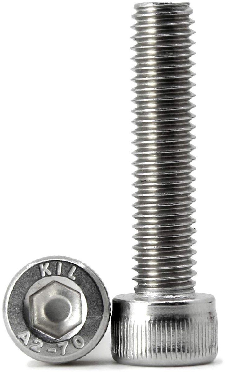 (50 stuks) M5 x 30 mm binnenzeskantschroef 304 roestvrij staal cilinderschroeven met binnenzeskant volledige schroefdraad