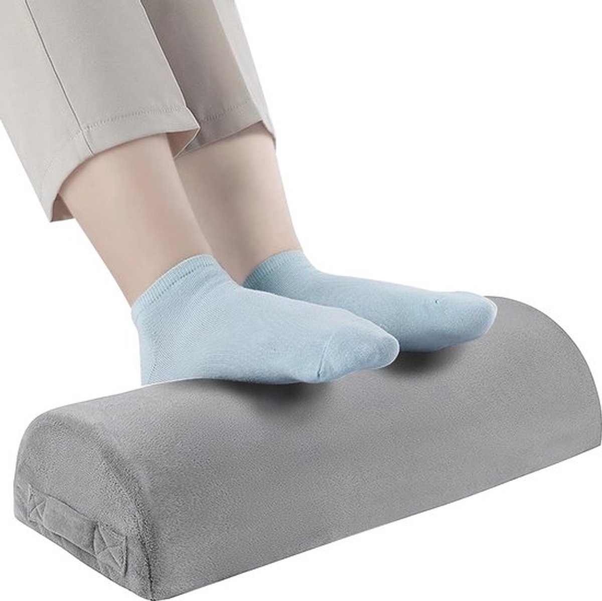 Halfrond Beenkussen, Geheugenfoam Kniekussen, Wasbare Hoes voor Slaap, Lendenkussen voor Nek Knie Taille 20 x 40 x 10 cm