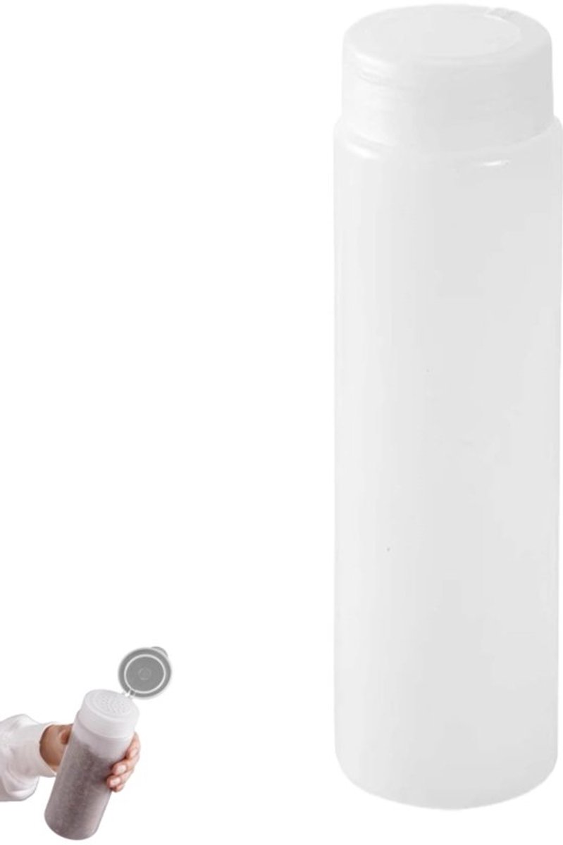 Kruidenpotje met deksel - 600 ml draagbare kruiden bewaarcontainer - voor zout, peper, poeders, kruiden - transparant - 22×6cm
