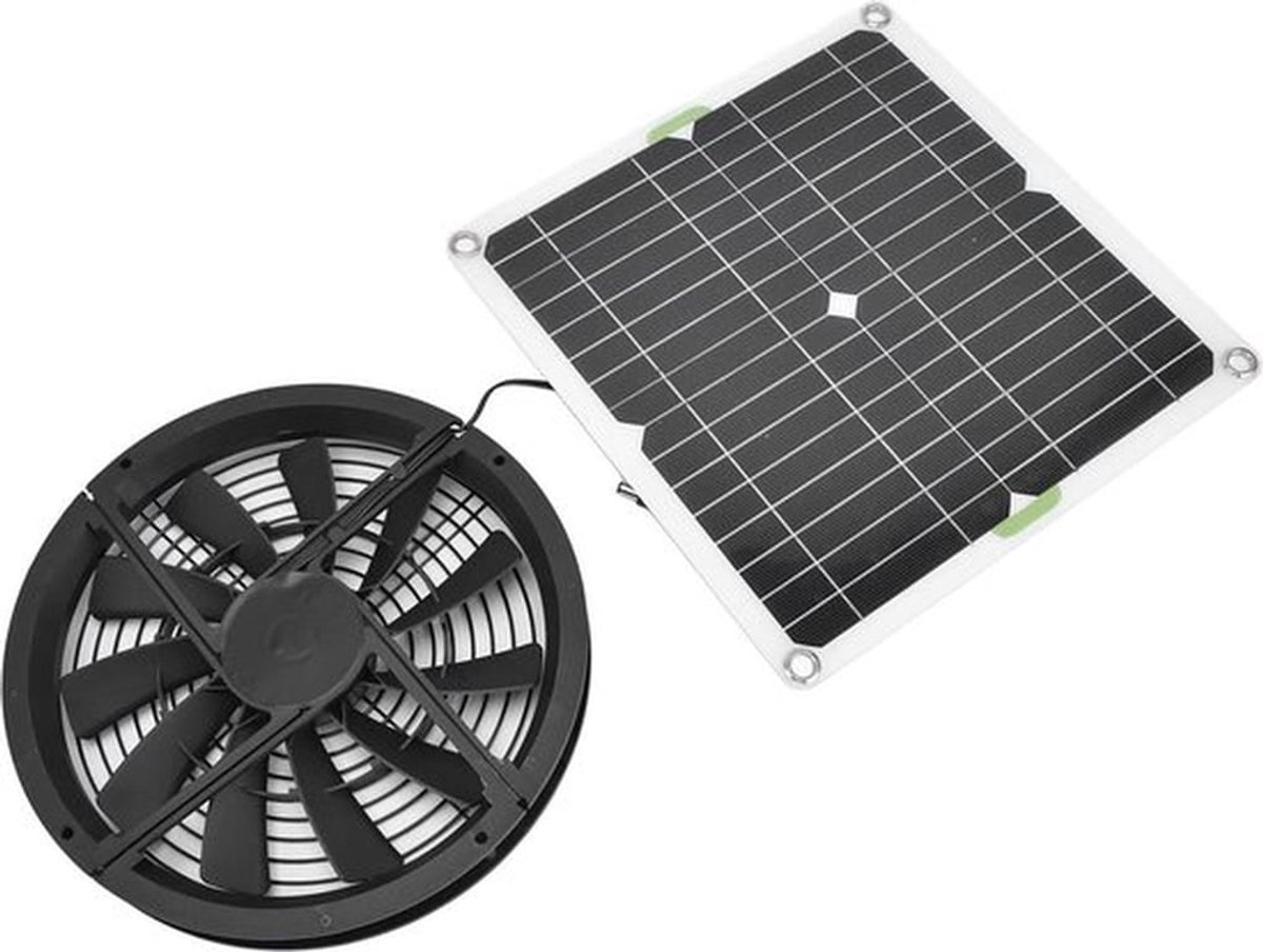 Zonnepaneel Afzuigventilator Kit voor Kleine Kippenhokken-Kassen-Loodsen-Huisdierhuizen