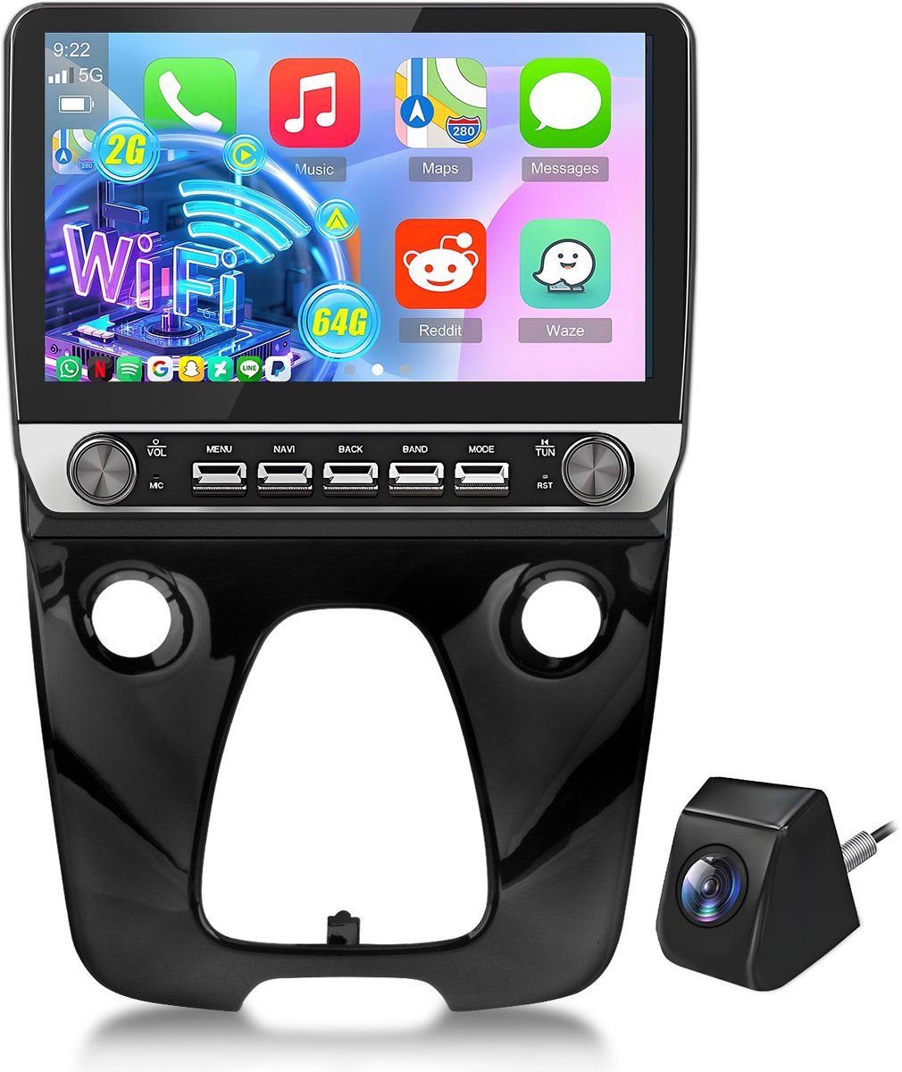 Cestovet Autoradio - Geschikt Voor Toyota Aygo / Citroen C1 / Peugeot 108 - RAM 2GB + ROM 64GB 4Core - Android 14.0 CarPlay Autoradio - Draadloos CarPlay & Android Auto - Bluetooth & WiFi - GPS Navigatie - Radio Scherm - Achteruitrijcamera