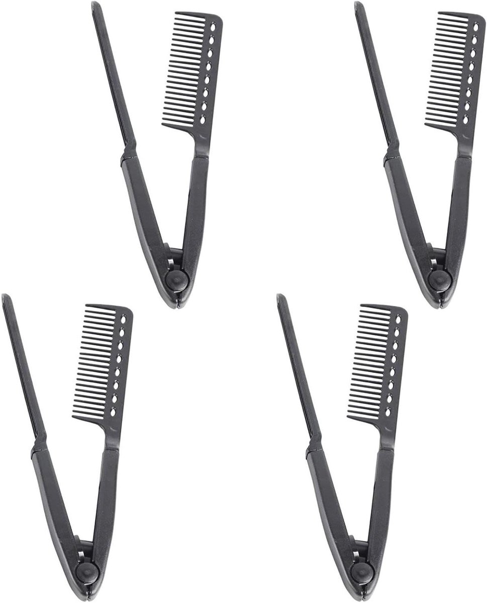 Haar Stijltang Kam - Stijlkam Vorm Kam - Snel Haar Stylen - Hittebestendig Duurzaam - 24.5 cm - Zwart
