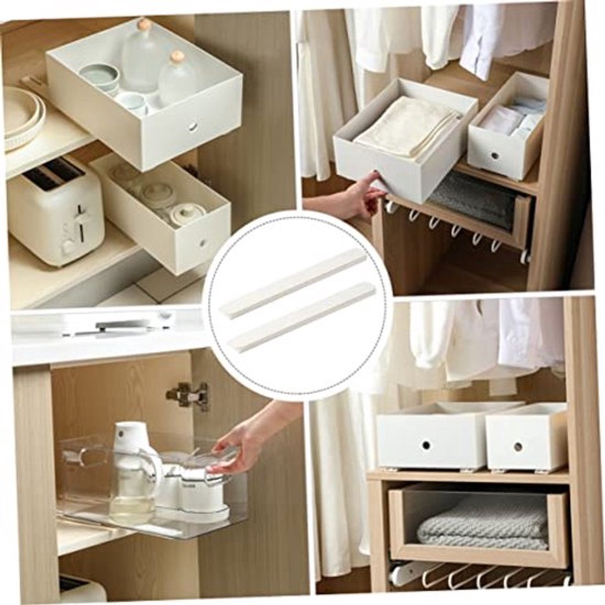 2 sets van lades voor praktische gidsen lagere commode zelf-rail vervang strakke verlenging plastic rails hardware witte duty trekrails schuifgeleider zelf-start