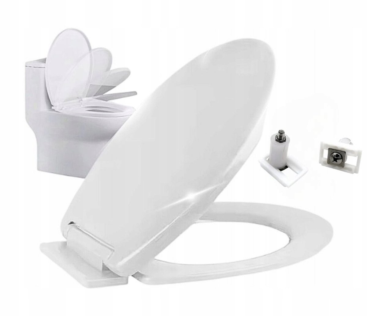 Universele Soft-Close Toiletbril - Wit PP - Makkelijk Schoon te Maken