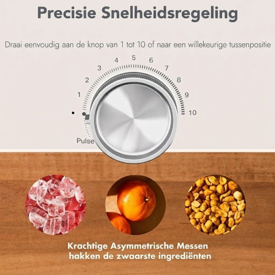 VALI® Blender - Smoothieblender - Krachtige Blender - Mat Zwart - 30cm x 26cm x 42cm van Vali — afbeelding 2