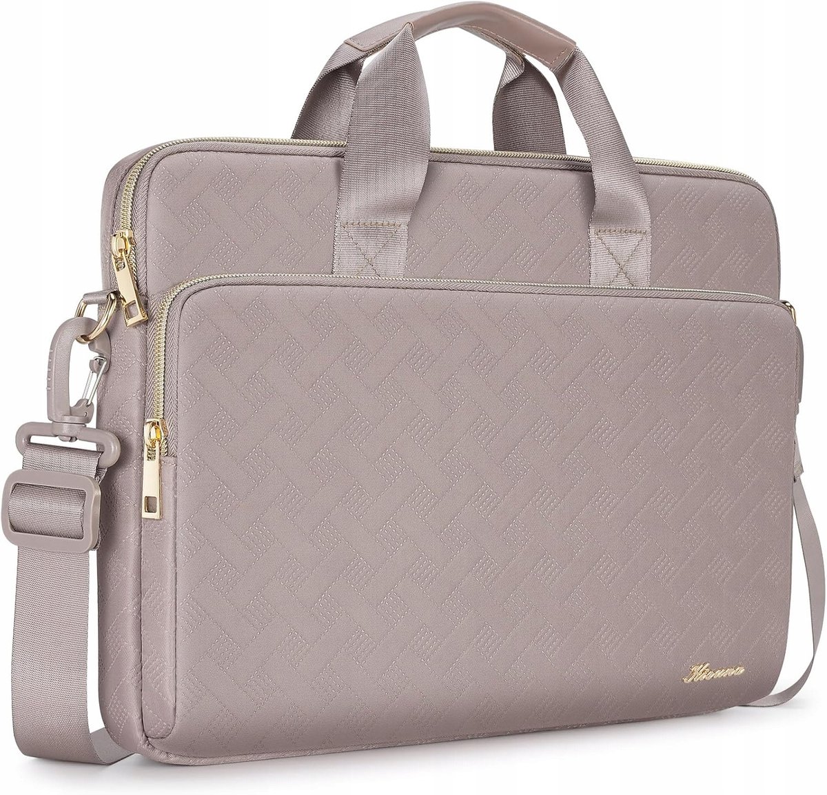 Merkloze Laptoptas 17,3 inch met Schouderband - Beige