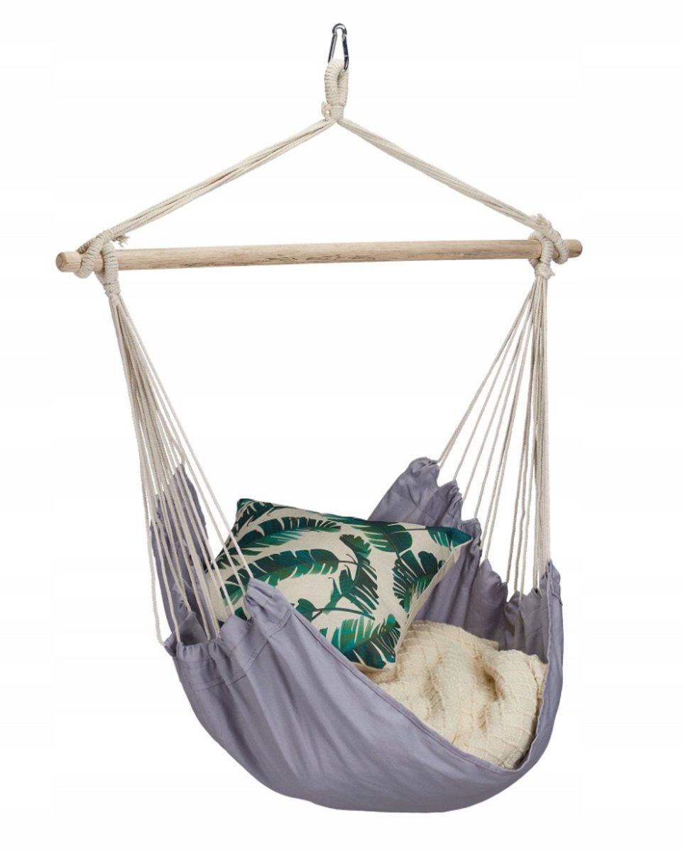 Comfortabele Katoenen Braziliaanse Hangmat Stoel - Grijs