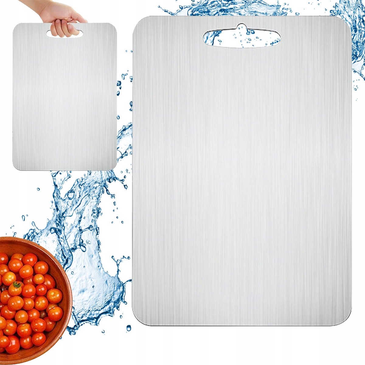 Merkloze RVS Snijplank 46x30cm - Dubbelzijdig & Duurzaam