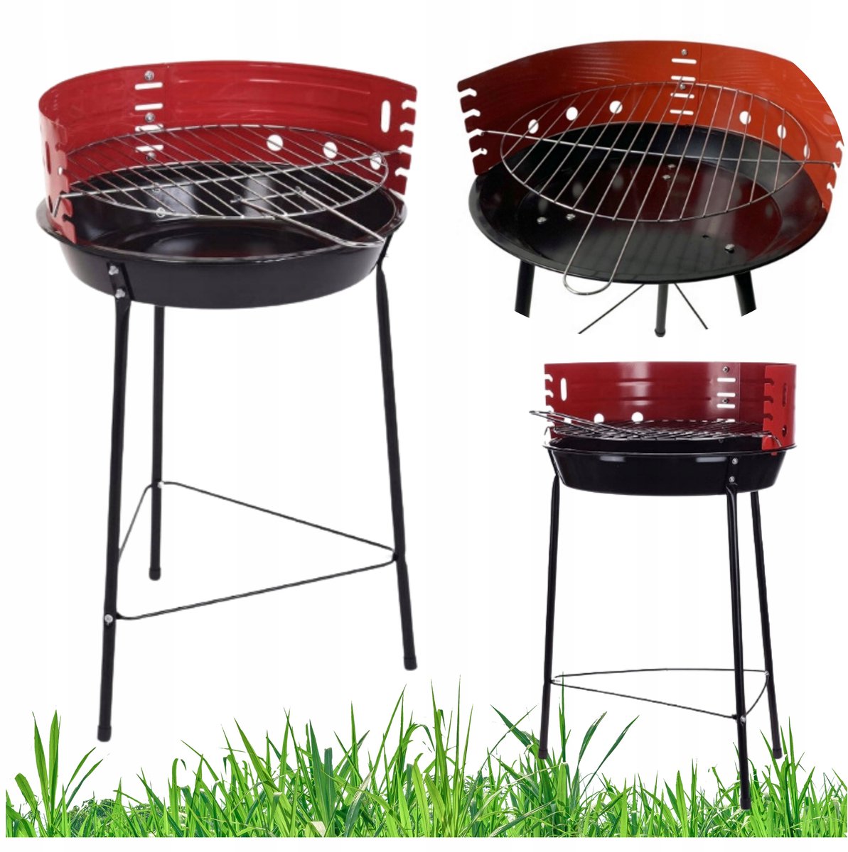 Compacte Koolgrill 36cm met Temperatuurregeling - Ideaal voor Camping