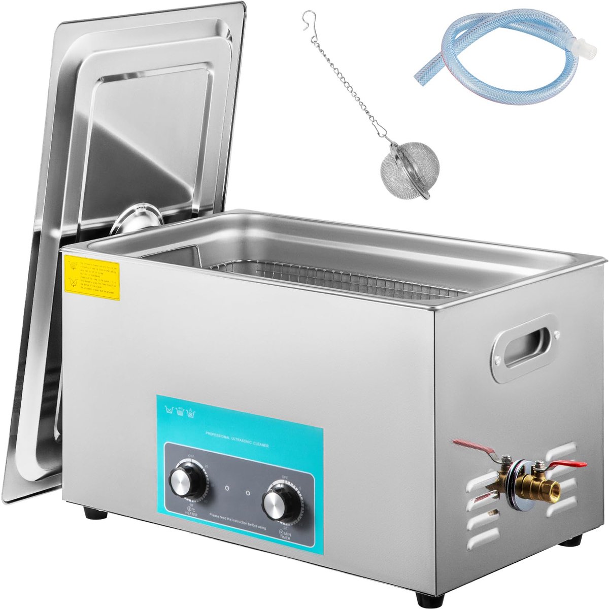Ultrasone reiniger 22 l - 304 roestvrij staal - professionele draaiknopbediening - ideaal voor sieraden en horloges - ShopVlot