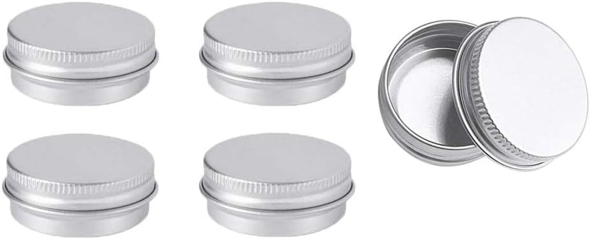 Aluminium blikjes 15 ml - lege lipbalsempotten - ronde metalen potten - ideaal voor crèmemonsters - ShopVlot