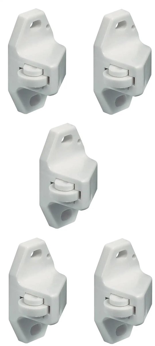 Deurstopper 5 x rolsnapper - kunststof wit - veermechanisme - voorkomt schade aan meubels - ShopVlot