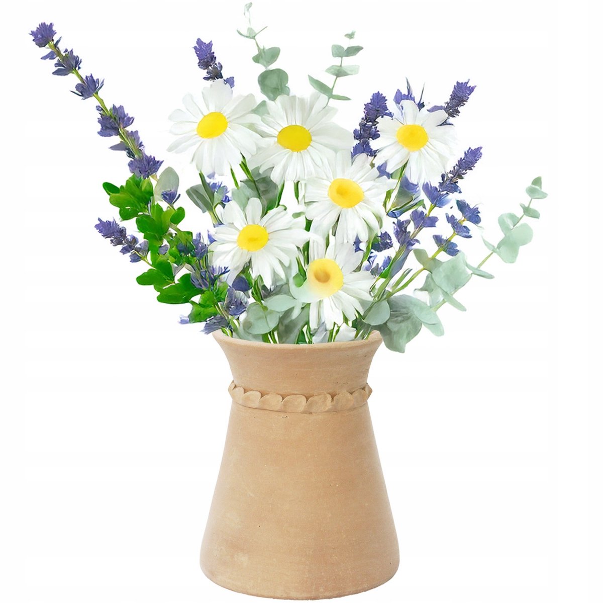 Keramieken Vaas 19cm - Boho Stijl, Terracotta, Decoratief voor Woonkamer
