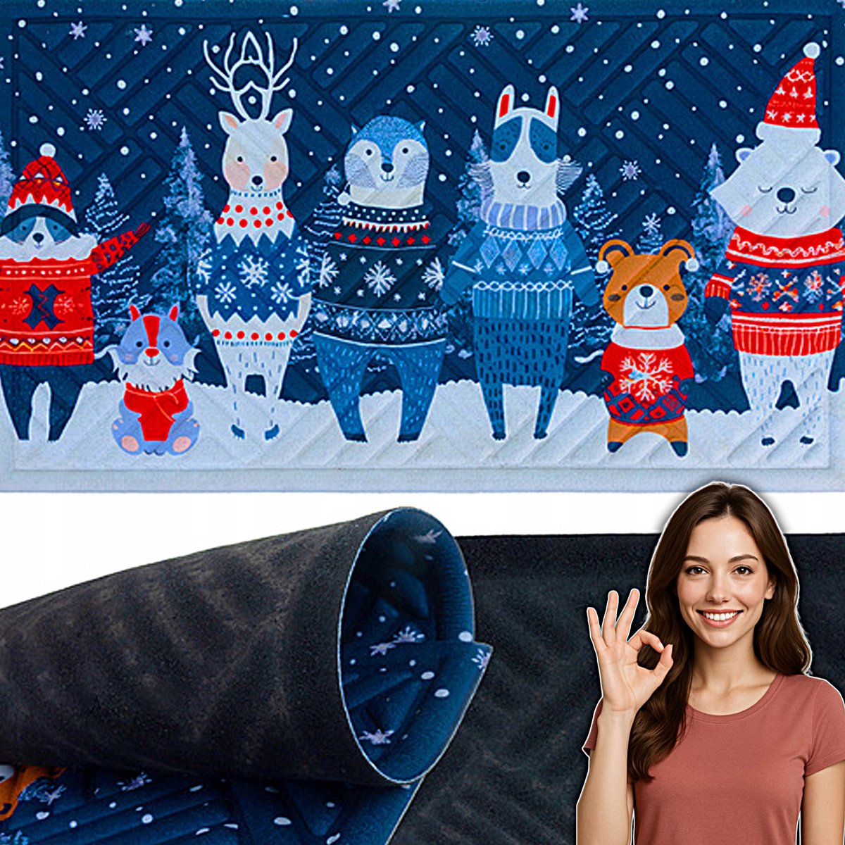 Kerstdeurmat 75x45 cm - Antislip en duurzaam