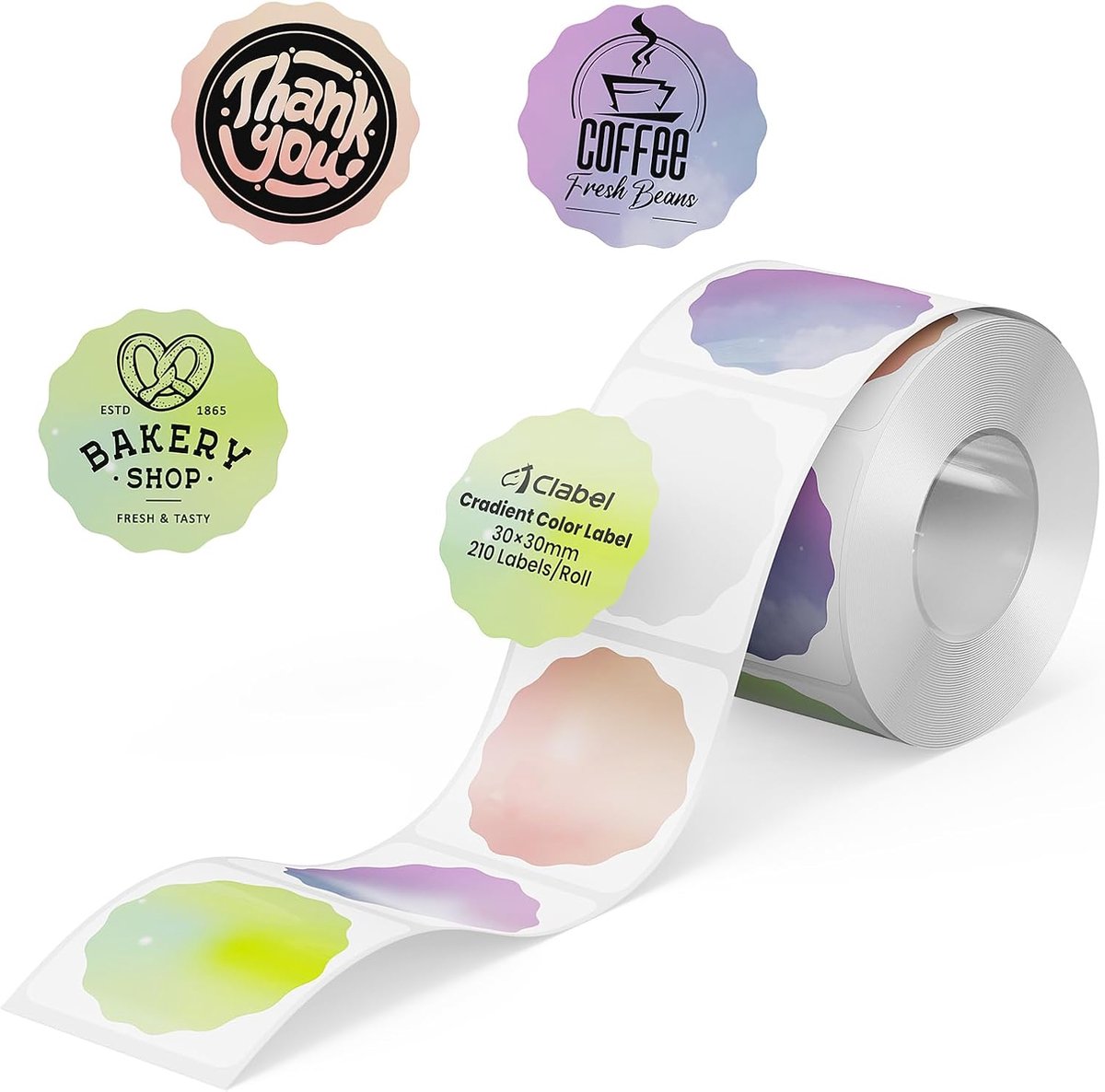Thermische etiketten 30 x 30 mm - kantvormig - eenvoudig te printen - ideaal voor organisatie - ShopVlot