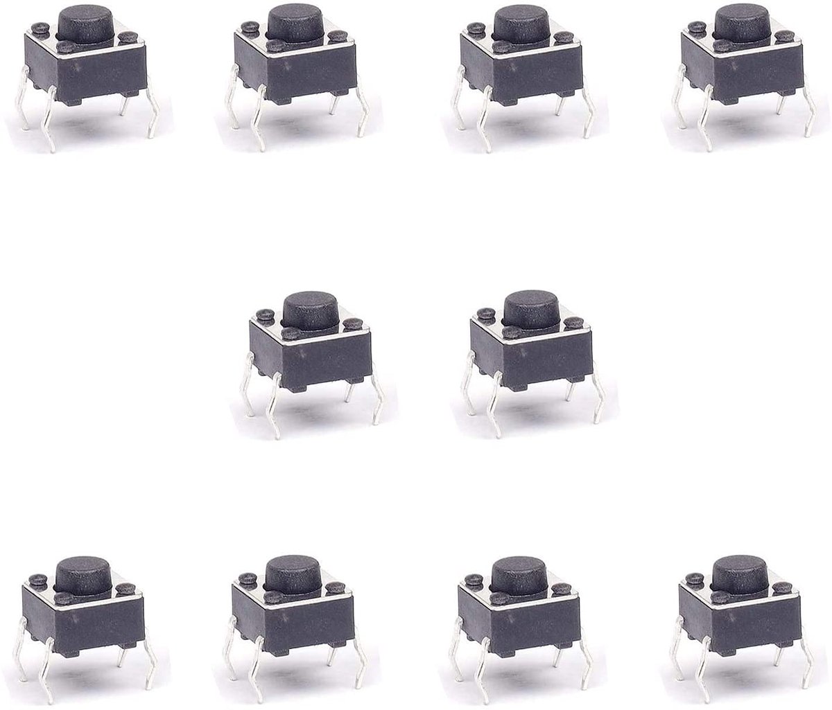 Miniatuur Micro Druckknop Schakelaar 6x6x5mm - SPST - 4-pins - Ideaal voor PCB-projecten - ShopVlot