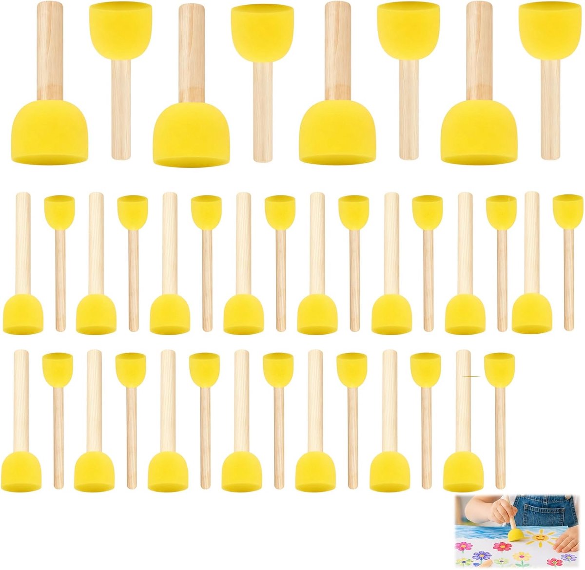 Ronde sponzen 30 stuks - 4 maten - wasbaar en herbruikbaar - perfect voor schilderwerk - ShopVlot