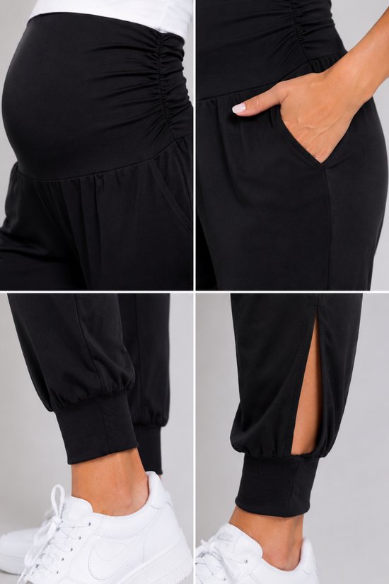 SparkNine Comfortfit zwangerschapslegging - met zijzakken - XL - zwart - hoog getailleerd - zacht & ademend met buiksteun - rekbaar - maternity — afbeelding 4
