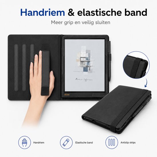 Boox Note Air4 C - Magnetische Standcover - Geschikt voor Boox Note Air4 C / Air3 C/ Air3 B/W - Met Automatische Slaap/Waak - PU Leren Hoes - Zwart van BOOX — afbeelding 5