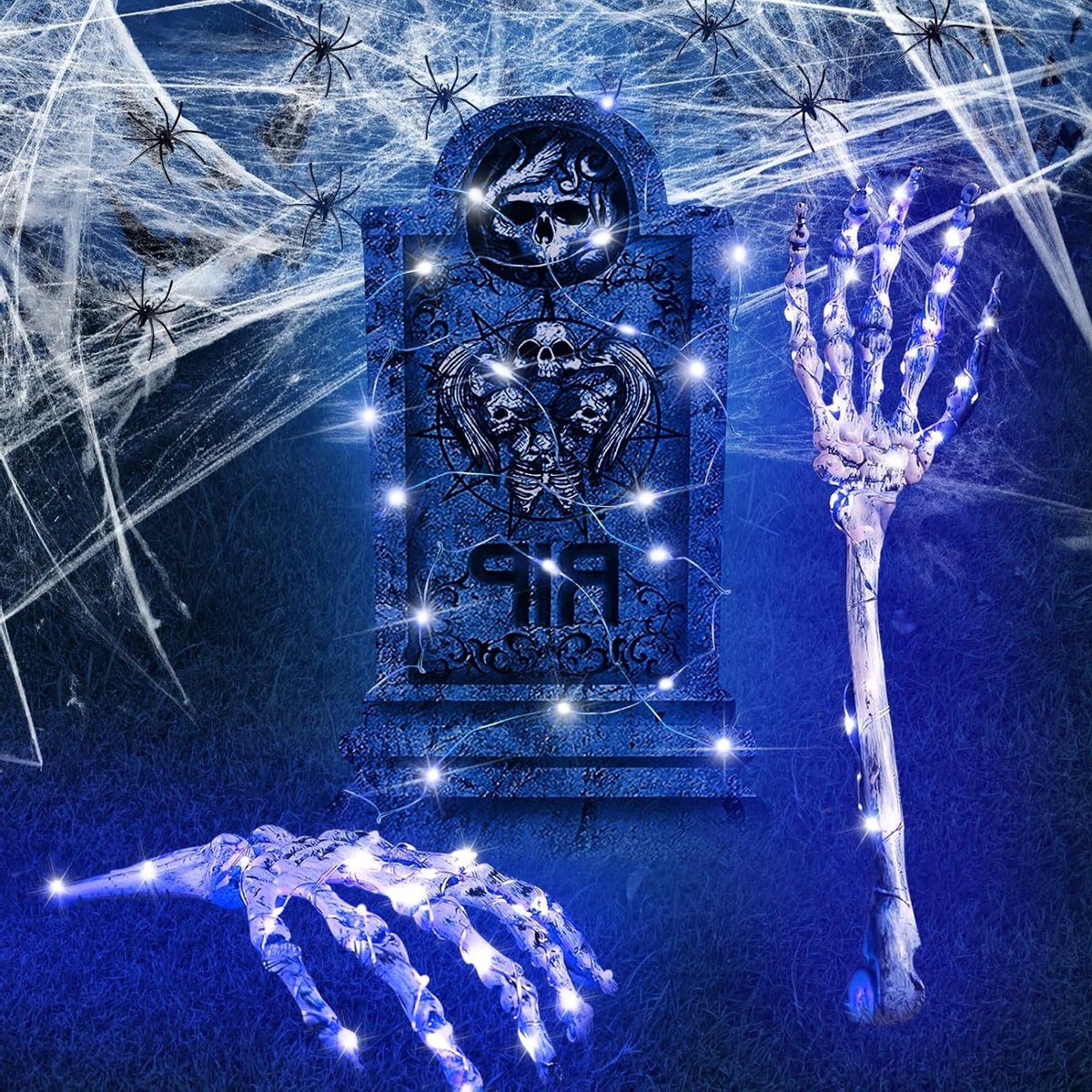 Griezelige Halloween Decoratie met Skelet en Luminous Effect voor Buiten en Begraafplaatsen - Creepy Sfeer voor Feesten en Evenementen
