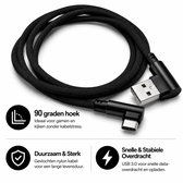 USB 3.0 Naar USB-C - met 90 graden hoek - Apple iPhone - Samsung - USB Kabel - Oplaadkabel - Lader - Laadkabel - Universeel