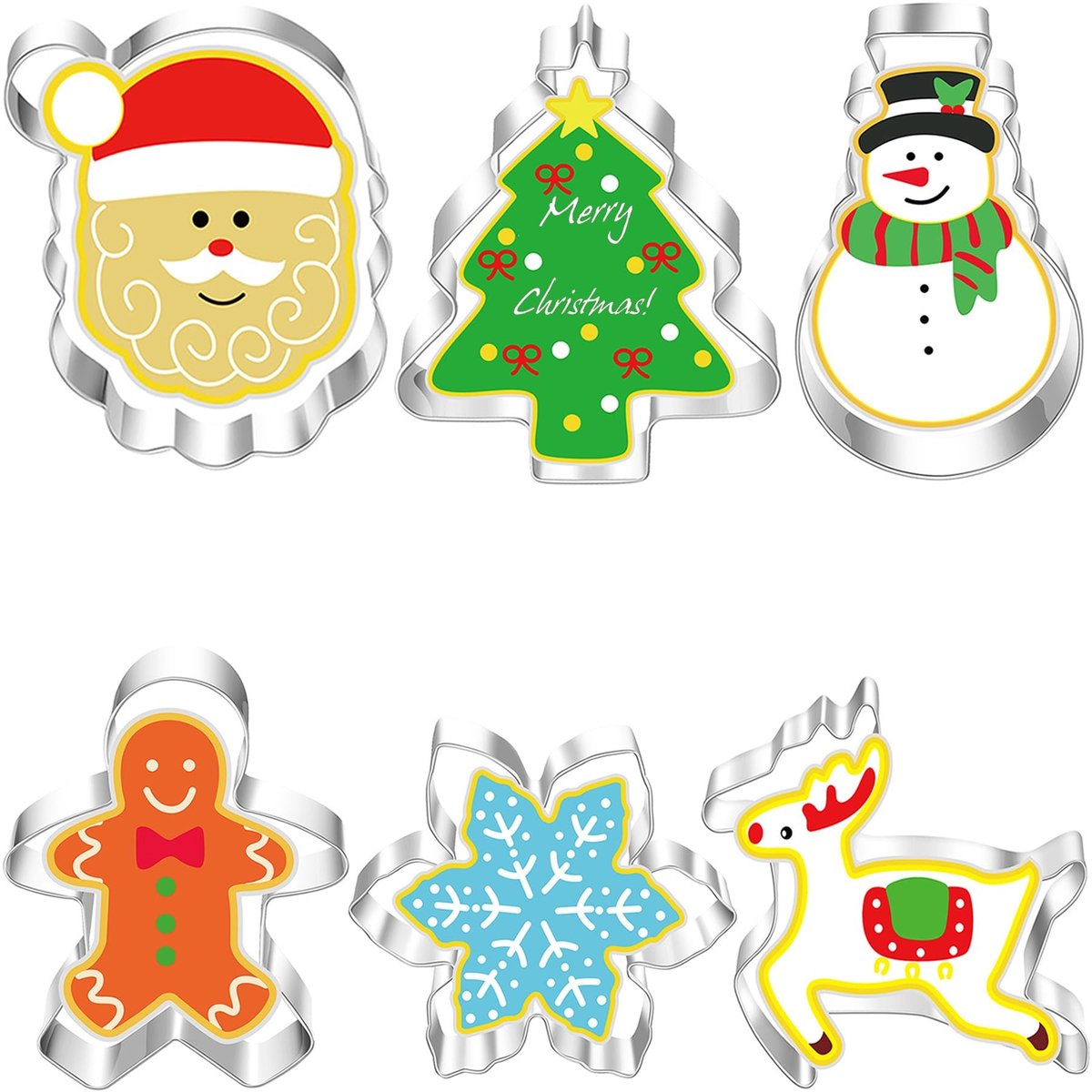 Dailygoods - Kerst Uitsteekvormen Set - 6 Stuks voor Bakplezier