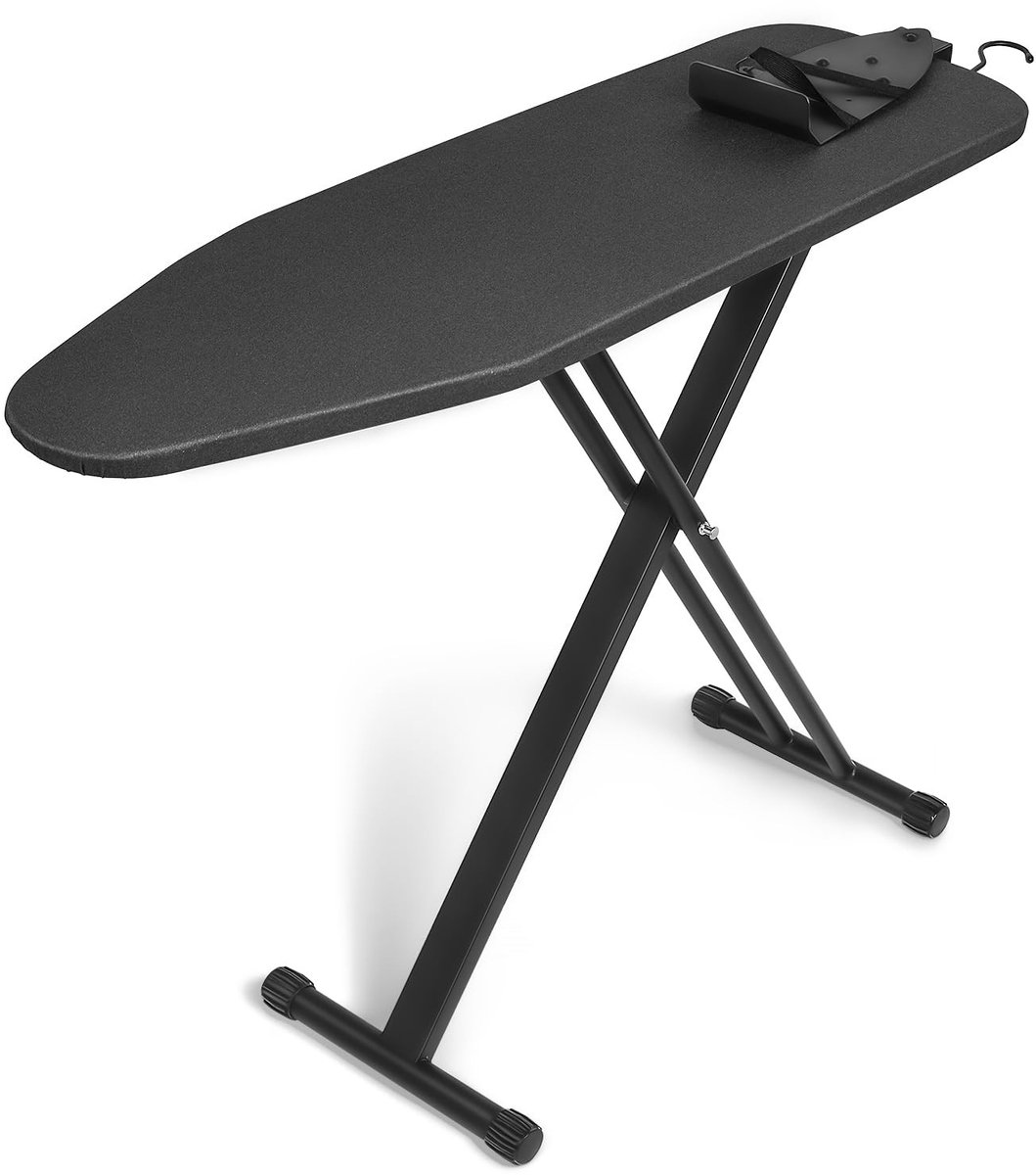 Dailygoods - Strijkplank met IJzeren Houder - 110 x 34 cm, Zwart