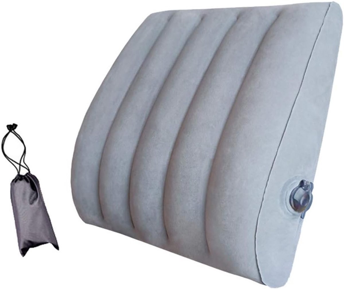 Opblaasbaar Lendensteun Kussen voor Rug, Draagbaar Rugkussen met Opbergtas, Verstelbaar Kussen voor Stoel en Bed, Ideaal voor Comfort en Ondersteuning