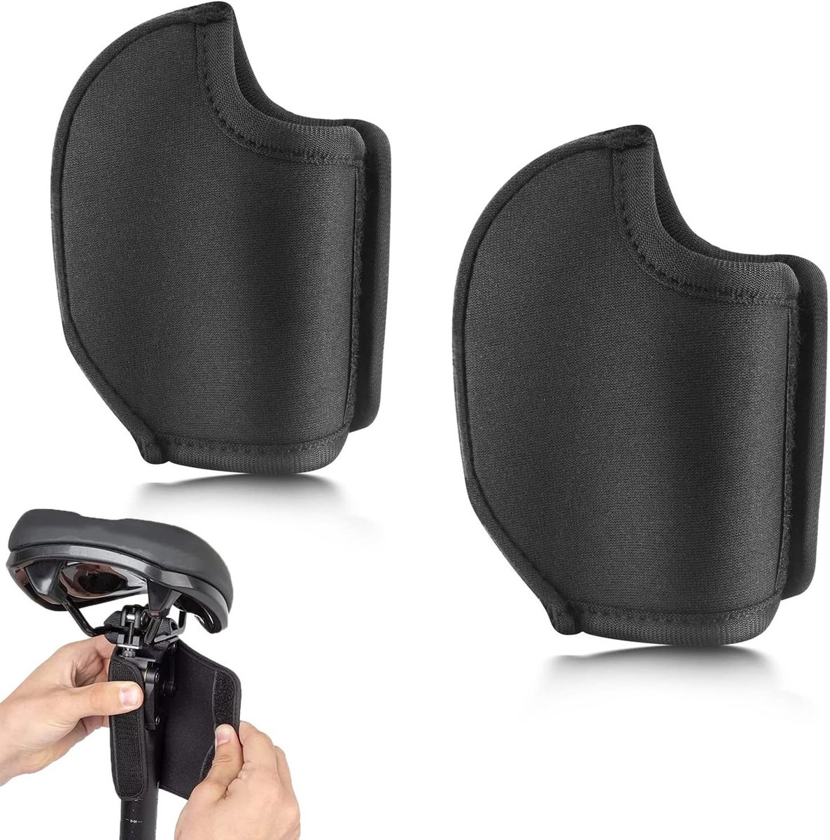 Set van 2 Vering Beschermhoezen voor Zadelpennen, Neopreen Cuff, Nylon Ketting en Stofbescherming voor Optimaal Onderhoud en Duurzaamheid