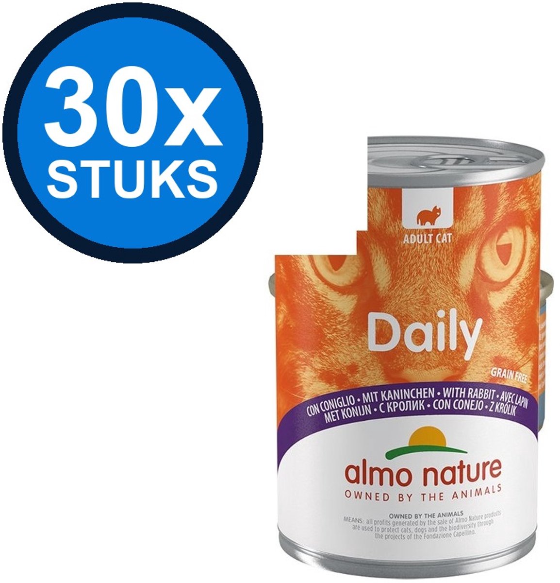 Almo Nature Almo Nature Daily - Konijn - Kattenvoer Natvoer Blik - 400g