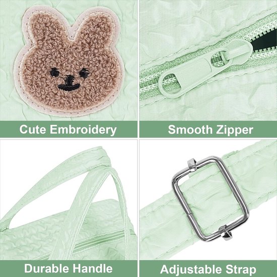 KZQ Luiertas tote mommy bag crossbody schoudertas multifunctionele verzorgingstas voor baby's waterdicht met geïsoleerde zakken reistas kraamcadeau groen klein — afbeelding 2