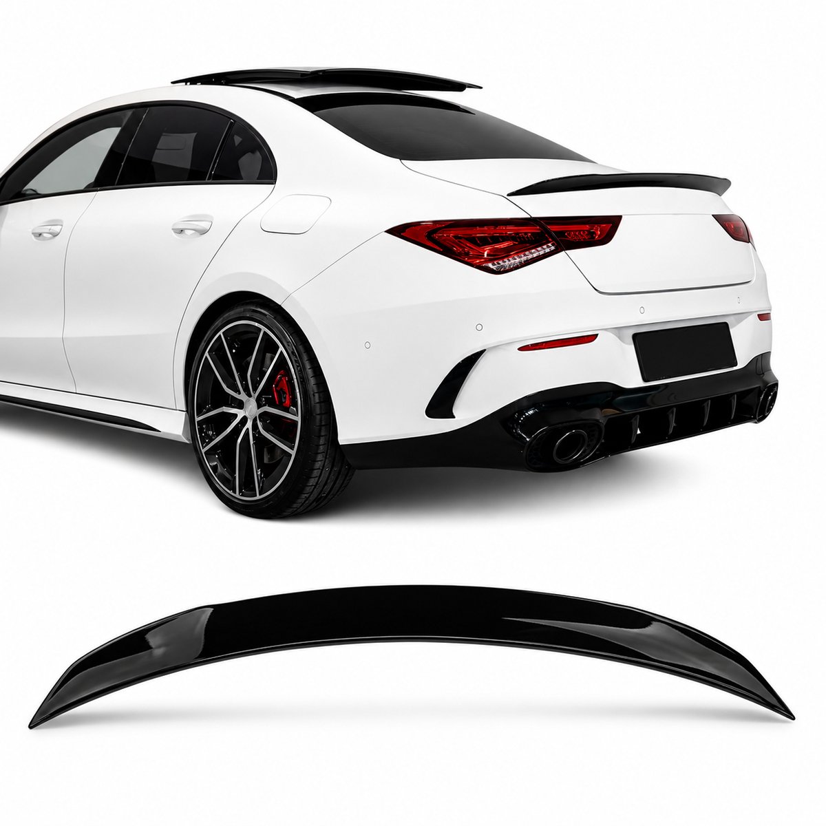 Kofferbakspoiler geschikt voor Mercedes-Benz CLA C118 (2019+) - Glanzend Zwart