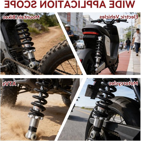 Achterwiel Schokdemper voor Mountainbikes, 190 mm, Universele Schokdemper en Veer voor ATV en Motorrijden — afbeelding 3