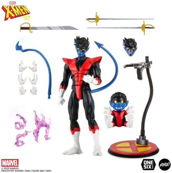 Actiefiguur met accessoires: 2 zwaarden, staart, wisselbare handen en een mini-figuur.