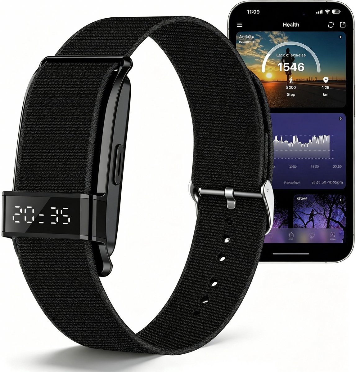 Activity Tracker - Smartwatch - Stappenteller Horloge - Bloeddrukmeter - Slaapmonitor - Hartslagmeter - APP - Heren - Dames - Geschikt voor iOS/Android - Zwart