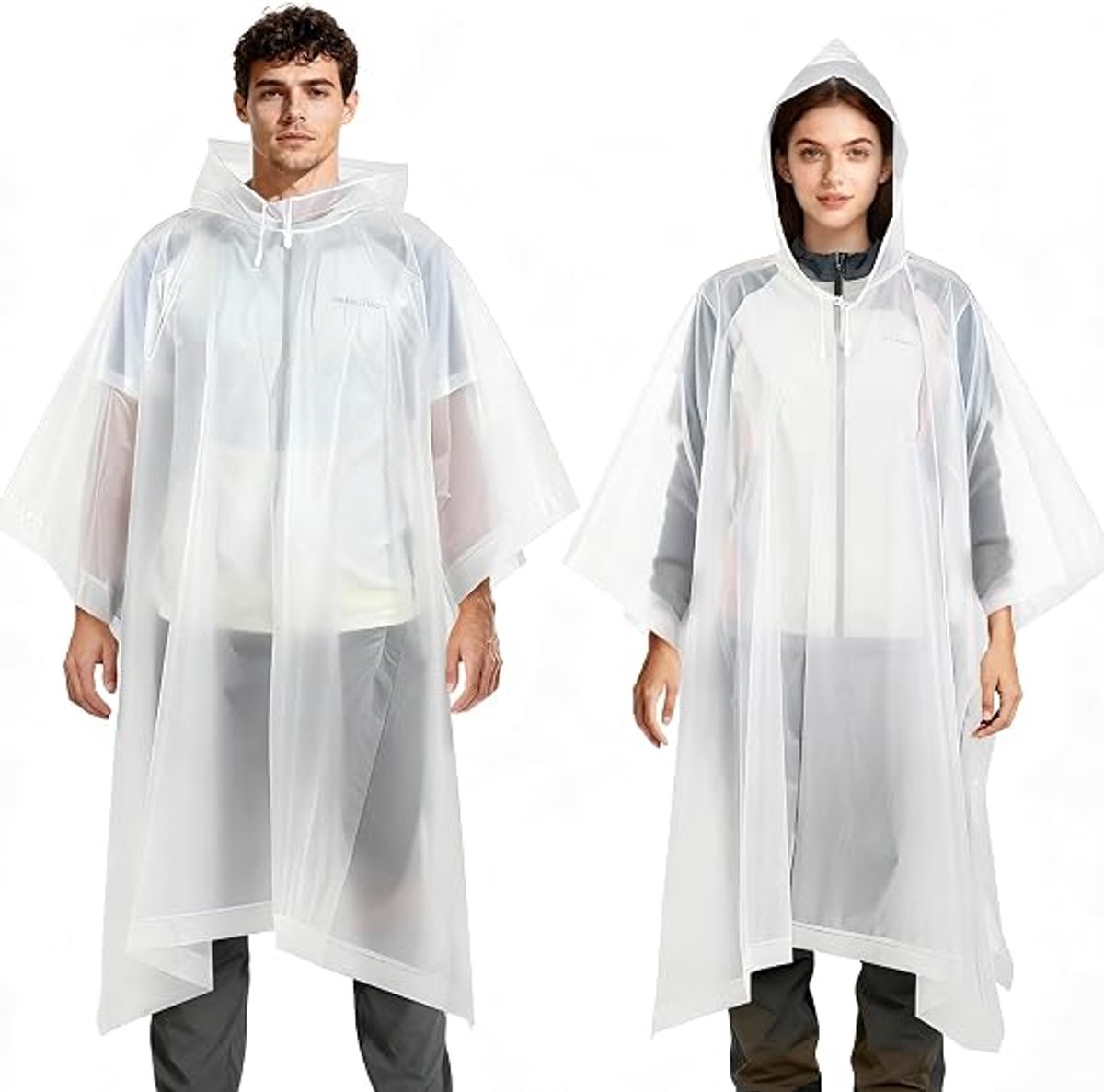 Set van 2 regenponcho - Waterdicht poncho - Outdoor regenjas in cape stijl - Herbruikbaar en unisex - Voor overleven in de wildernis fietsen wandelen kamperen en vissen - One size