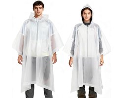 Set van 2 regenponcho - Waterdicht poncho - Outdoor regenjas in cape stijl - Herbruikbaar en unisex - Voor overleven in de wildernis fietsen wandelen kamperen en vissen - One size