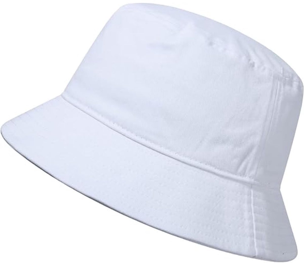 QTTVBTNA -Bucket Hat - Zonnehoed - Outdoor Hoed - Wit, UPF 50+, 100% katoen - Zonwerend, lichtgewicht, opvouwbaar - Voor wandelen, reizen, vissen en strand - Unisex - Cadeau voor buitenliefhebbers