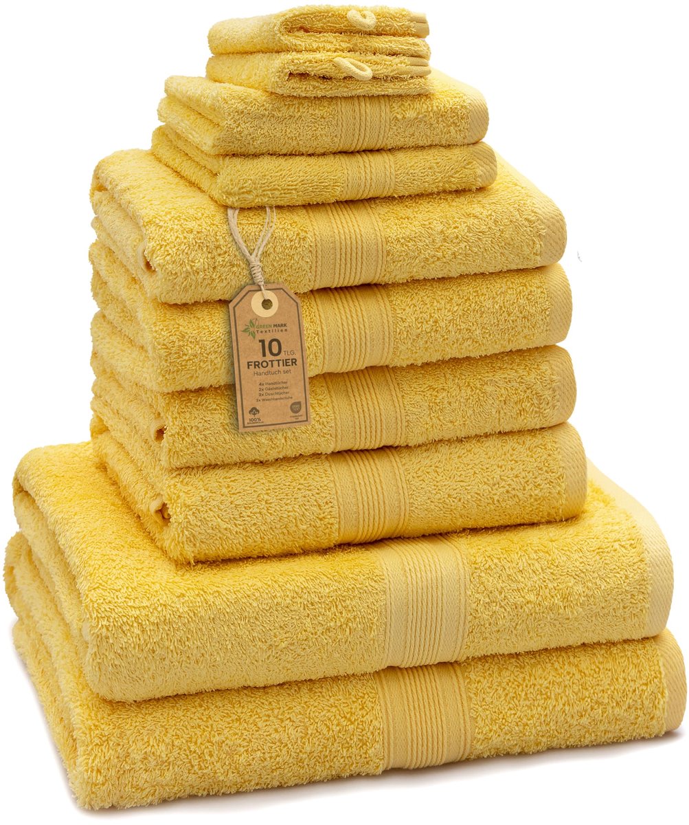 SnelShoppen - 10-delige handdoekenset van 100% katoen - 4 handdoeken 50x100 cm, 2 badhanddoeken 70x140 cm, 2 gastendoekjes 30x50 cm en 2 washandjes in
