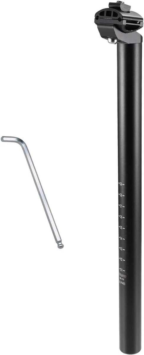 SnelShoppen - Fiets zadelpen 30,8 mm aluminiumlegering 450 mm voor mountainbike, stadsfiets, racefiets - Verstelbare zadelpen voor optimaal zitcomfort