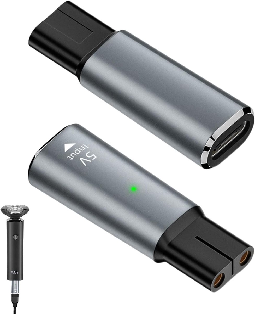 Oplaadbare scheerapparaat set met 5V oplader, USB C kabel en adapter voor baardtrimmer en elektrische scheerapparaten, geschikt voor QP2734 en QP2724
