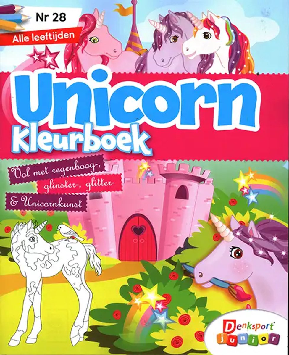 Denksport voor kids! Unicorn Kleurblok - 28 2026