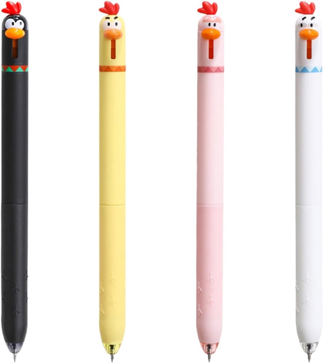 Interactieve Kippen Balpen Set van 4, Druk op de Snavel voor Schrijfplezier, Grappige Fidget Pennen met Dierdesign, Perfect Cadeau voor Dierenliefhebbers