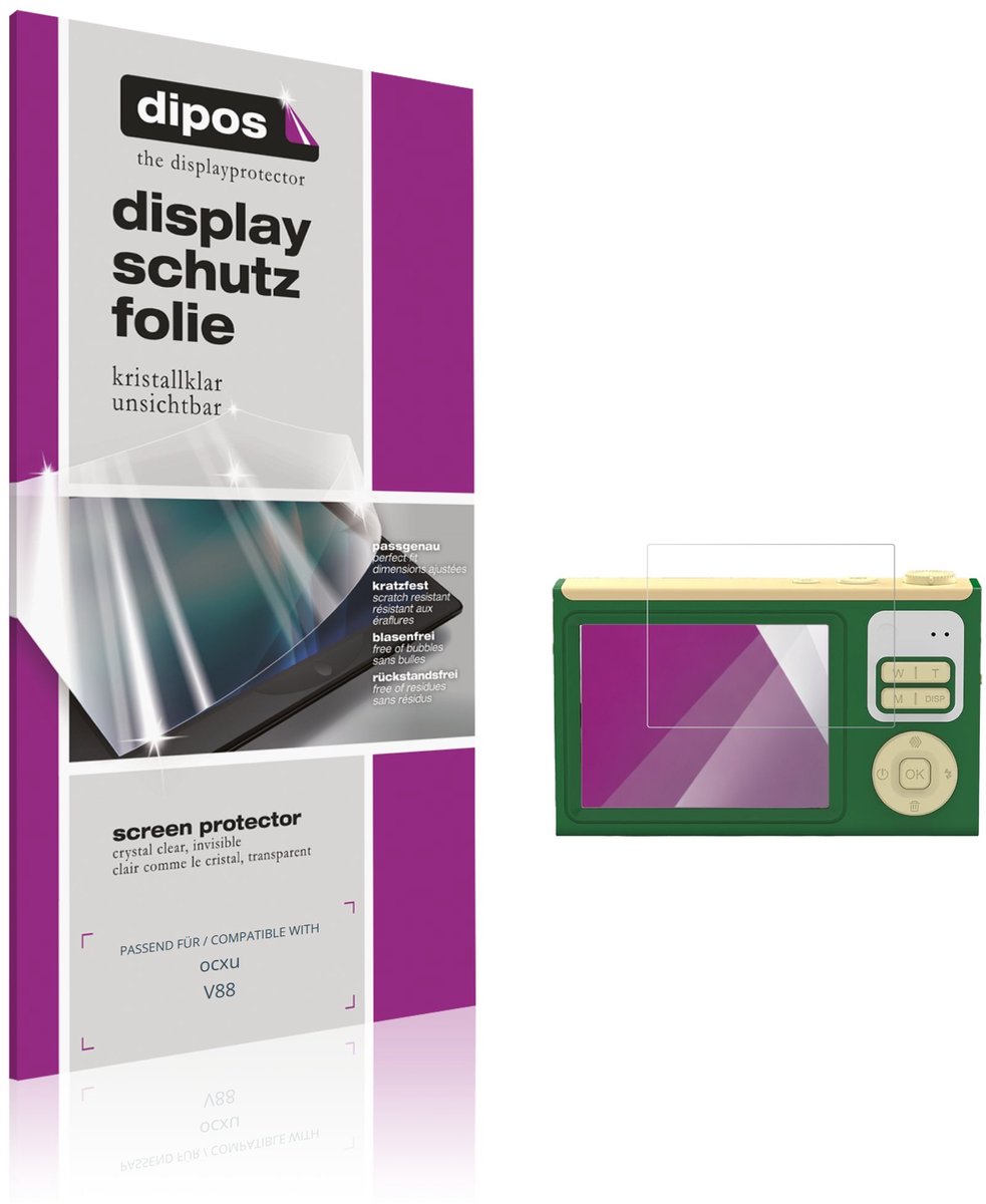 dipos – 4x Beschermfolie geschikt voor ocxu V88 | Krasbestendige & heldere Screenprotector Ultra-Thin