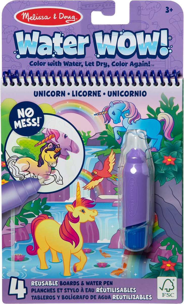 Melissa & Doug - Water Wow! Eenhoorn Waterkleurboek