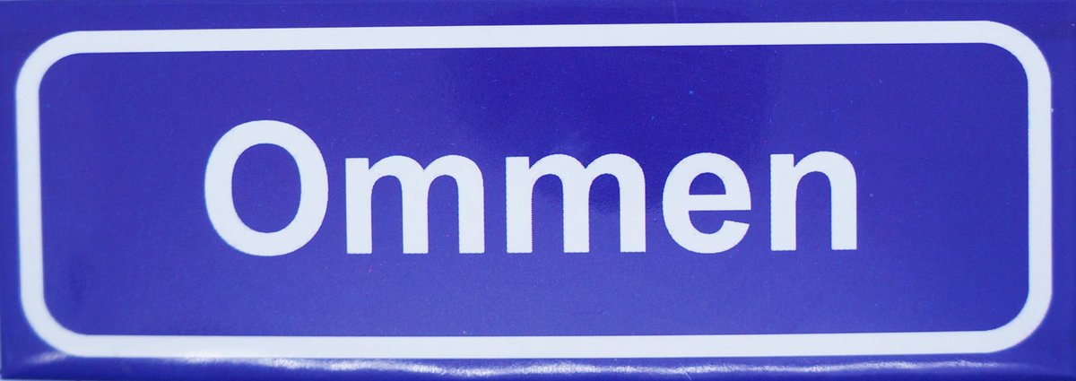 Souv© - koelkast magneet - plaatsnaam bord - kombord - souvenir - koelkastmagneetje - relatiegeschenk Ommen